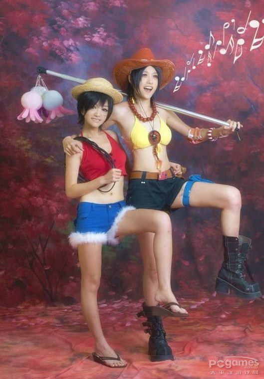 海贼王 同人女体艾斯和路飞cospaly高清图片